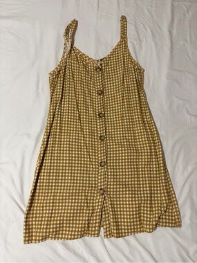 Cotton On Mustard Yellow Gingham Button-Up Top